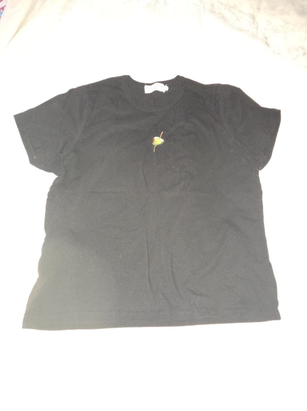 State of Mind Black Crewneck Tee with Subtle Tag Detail
